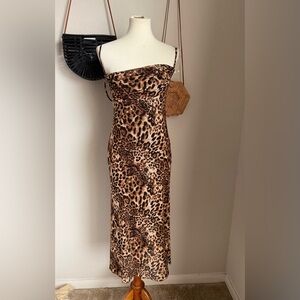 See You Monday Cheetah Print Maxi Dress, Size Large